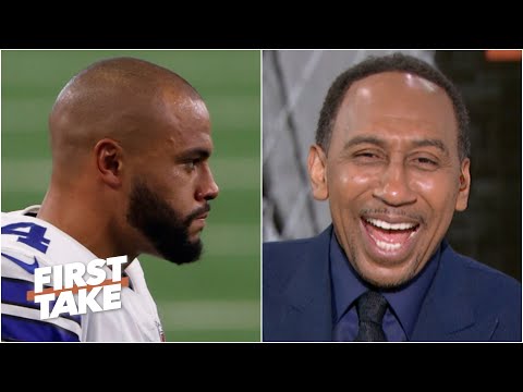 斯蒂芬-A.笑談牛仔隊的超級碗機會，儘管達克-普雷斯科特的新協議｜第一時間報道。 (Stephen A. laughs at the Cowboys' Super Bowl chances despite Dak Prescott's new deal | First Take)