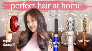 TOP hair tools for HEALTHY, SHINY + FRIZZ-FREE hair *easy BLOWOUT tips*