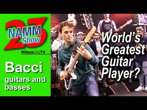 Matteo Mancuso at Bacci Guitars and Basses NAMM 2023 | MikesGigTV
