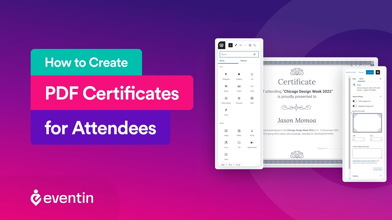 Create Certificates in WordPress for Event Attendees with PDF Certificate Builder