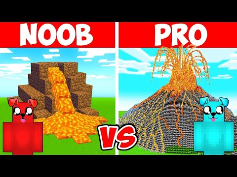 NOOB vs PRO: WIELKI WULKAN w Minecraft 🌋🔥