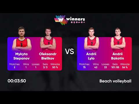 00:30 M. Stepanov / O. Bielikov - A. Bakotin / A. Lylo 05.04.2023 | Winners Beach Volleyball