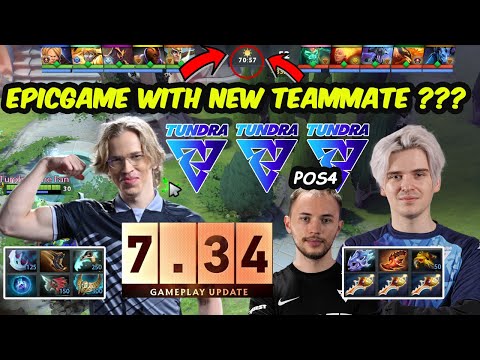Topson Invoker New Patch 7.34 vs New Teammate ?? [Tundra Esports Stacked] Nine Skiter Dota 2