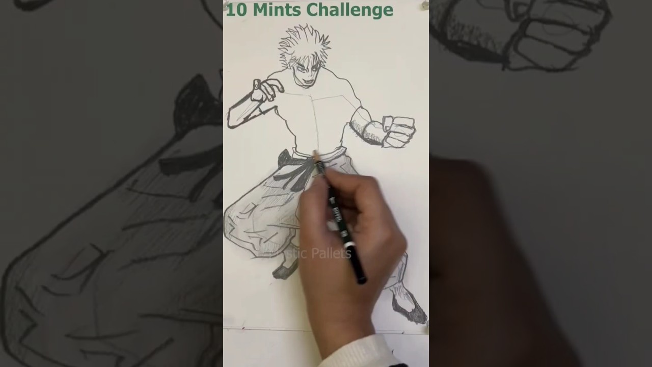 Speed Drawing Gojo | Anime Drawing Transformation 😳 #shorts #anime #drawing #foryou