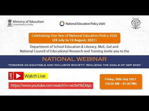 National Webinar on ‘Towards an Equitable and Inclusive Society: Realizing the Goals of NEP 2020’