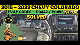 2015 - 2022 CHEVY COLORADO V6 3.6L EVAP CODES P0442 P0496 2016 2017 2018 2019 2020 2021 PURGE VALVE