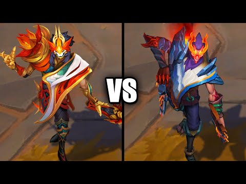 Mythmaker Jhin vs Shan Hai Scrolls Jhin Skins Comparison (League of Legends)