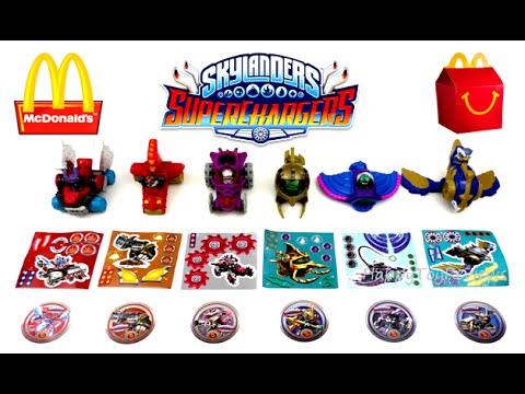 2016 McDONALD'S SKYLANDERS SUPERCHARGERS HAPPY MEAL TOYS COMPLETE SET 6 USA KIDS COLLECTION REVIEW Video