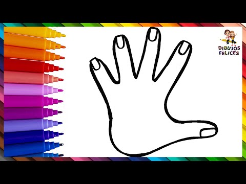 Dibuja y Colorea Una Mano Arcoiris 🖐️🌈 Dibujos Para Niños