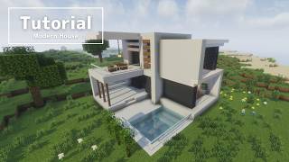 【Minecraft】How to build a Modern House | モダンな家の作り方【マインクラフト】Tutorial