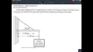 CH9 Problem7 Static Equilibrium