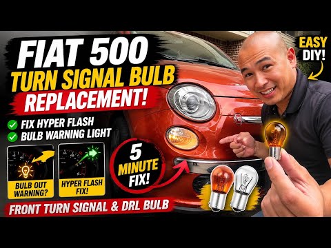 🔥 Fiat 500 Front Turn Signal Bulb Replacement DIY | Fix Hyper Flash & Bulb Warning Light