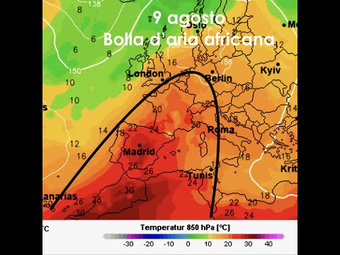 Il Caldo di ieri e  quello previsto oggi in Italia, in Europa