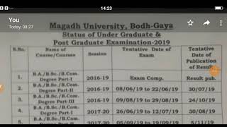 preview picture of video 'Magadh university, bodhgaya Academic calendar year:-2019 for all u.g and p.g students'