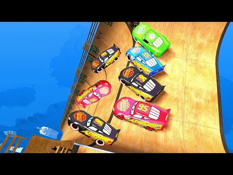 GTA 4 Lightning McQueens Straight Tallest Ramp Jumps Testing - | Car Games GTA IV