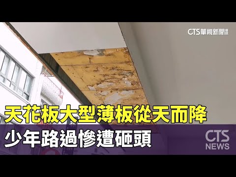天花板大型薄板從天而降　少年路過慘遭砸頭