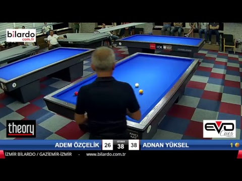 ADEM ÖZÇELİK & ADNAN YÜKSEL Bilardo Maçı - İZMİR BİLARDO 3 BANT TÜRKİYE ŞAMPİYONASI-4. Tur