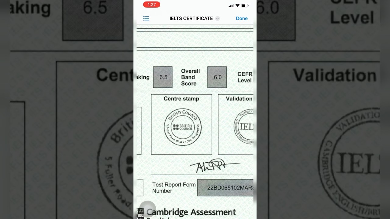 🇬🇧IELTS original hard copy Never try to get fake certificate #ielts #ieltsresult #britishcouncil