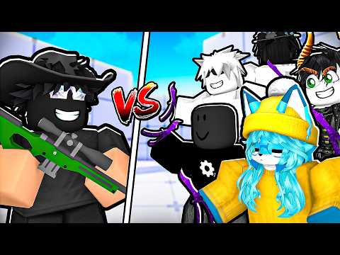 1 SNIPER PRO vs 5 KNIFE PROS in Roblox Rivals!