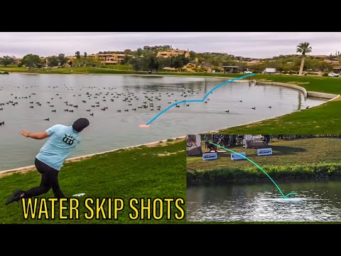 DISC GOLF WATER SKIP SHOTS COMPILATION