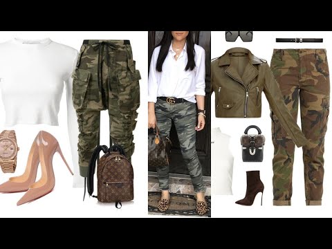 MODA 2023 LOOKS EN TENDENCIA Y A LA MODA MUJER MODERNA OUTFITS CON ESTAMPADO MILITAR MODA MUJER 2023