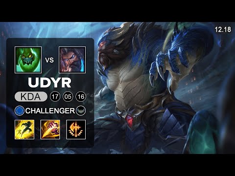 Udyr vs Zac Jungle - EUW Challenger - Patch 12.18 Season 12