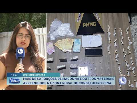 Conselheiro Pena: Homem preso com mais de 50 porções de maconha.