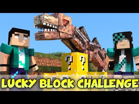 Minecraft com Namorada: NASTYSSAURUS CHALLENGE GAMES - Lucky Block Mod - Mini-Game com MODS