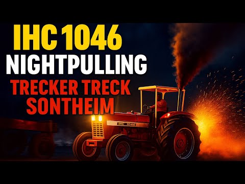 🔥 IHC 1046 Power at night pulling in Sontheim | Tractor trek action 🚜💨