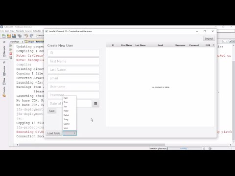 JavaFX 8 Tutorial 22 - ComboBox and Database How to add database values into combobox