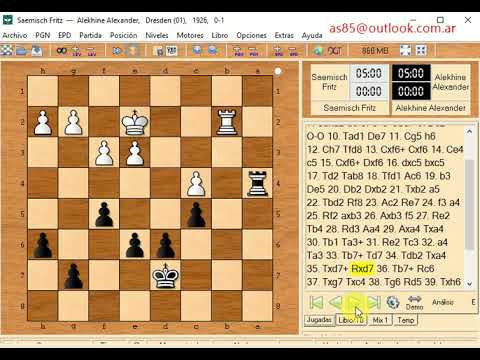 Alekhine  Aleksandrovich and saemisch f  0 1     876