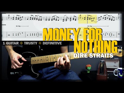 Money For Nothing | Guitar Cover Tab | Guitar Riff Lesson | Intro Tone | BT w/ Vocals 🎸 DIRE STRAITS