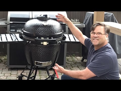 Assembling the Louisiana grills Ceramic Kamado charcoal grill from Costco