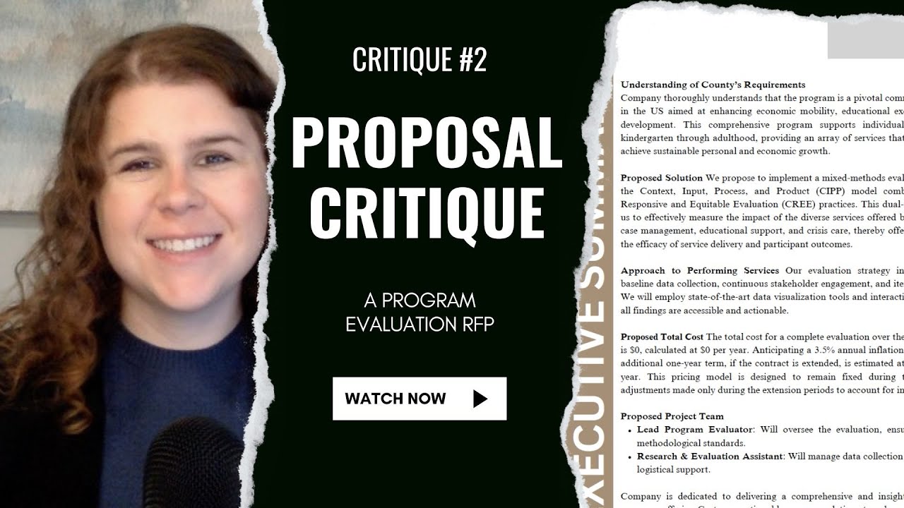 Proposal Critique #2 - Program Evaluation RFP