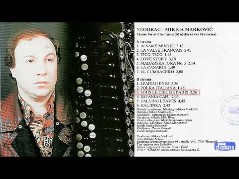 Miodrag Mikica Markovic - Sous le ciel de Paris - (Audio 1993)