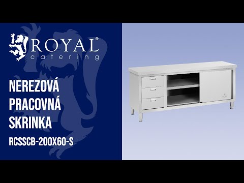 Video - Nerezová pracovná skrinka - 200 x 60 x 85 cm - nosnosť 600 kg - 3 zásuvky
