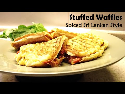 Waffles Stuffed with Cheese & Ham | Sri Lankan Chilli Twist