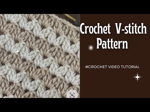 How to Crochet V-Stitch Cluster Pattern | Beginner Friendly Tutorial 🧶 | Cute and Easy