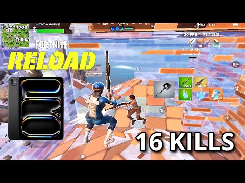 Fortnite Mobile - 16 Kill Solo RELOAD WIN - (iPad Pro M4) (120FPS) HD Gameplay