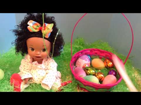 Baby Alive Super Snackin' Sara Doll Easter Basket with Hubba Bubba 6 Feet of Fun Bubble Gum! Video