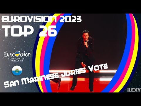 EUROVISION 2023 | TOP 26 | SAN MARINESE JURIES VOTE FULL RESULTS