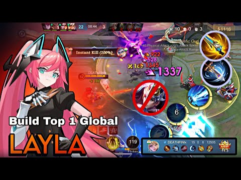 INSANE Layla One Shot Build 💥 0 Deaths | late-game MONSTER #mobilelegends