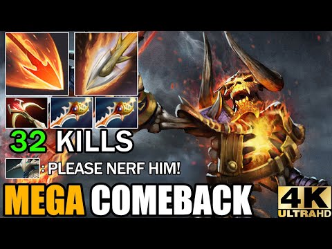 New Cancer 7.30 Divine Rapier Clinkz Unreal Damage 32 Kills Deleted All - Epic Mega Comeback Dota 2