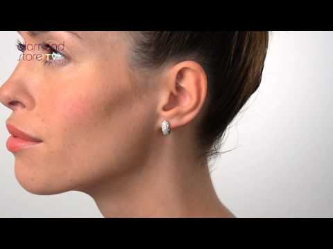 H3534 - Huggy Earrings 0.28CT Diamond 9K White Gold