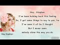 Taylor Swift - Hey Stephen (Lyric Video)
