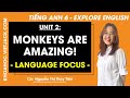 Tiếng Anh 6 Unit 2 | Language focus | Monkeys are amazing - trang 20, 21 - Explore English 6