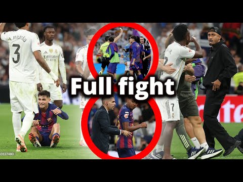 Fight between Real Madrid and Barcelona players🔥