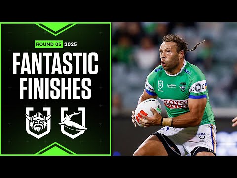 NRL Highlights | 2025 NRL Fantastic Finishes | Raiders v Sharks | Round 5
