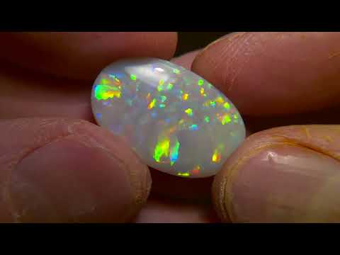 15.70cts Top gem crystal opal, super rare pattern and extremely bright rainbow fire