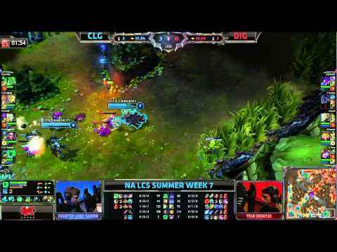 Counter Logic Gaming (CLG)  vs Dignitas (DIG) || NA LCS Summer 2013 W7D2 || Full Game HD